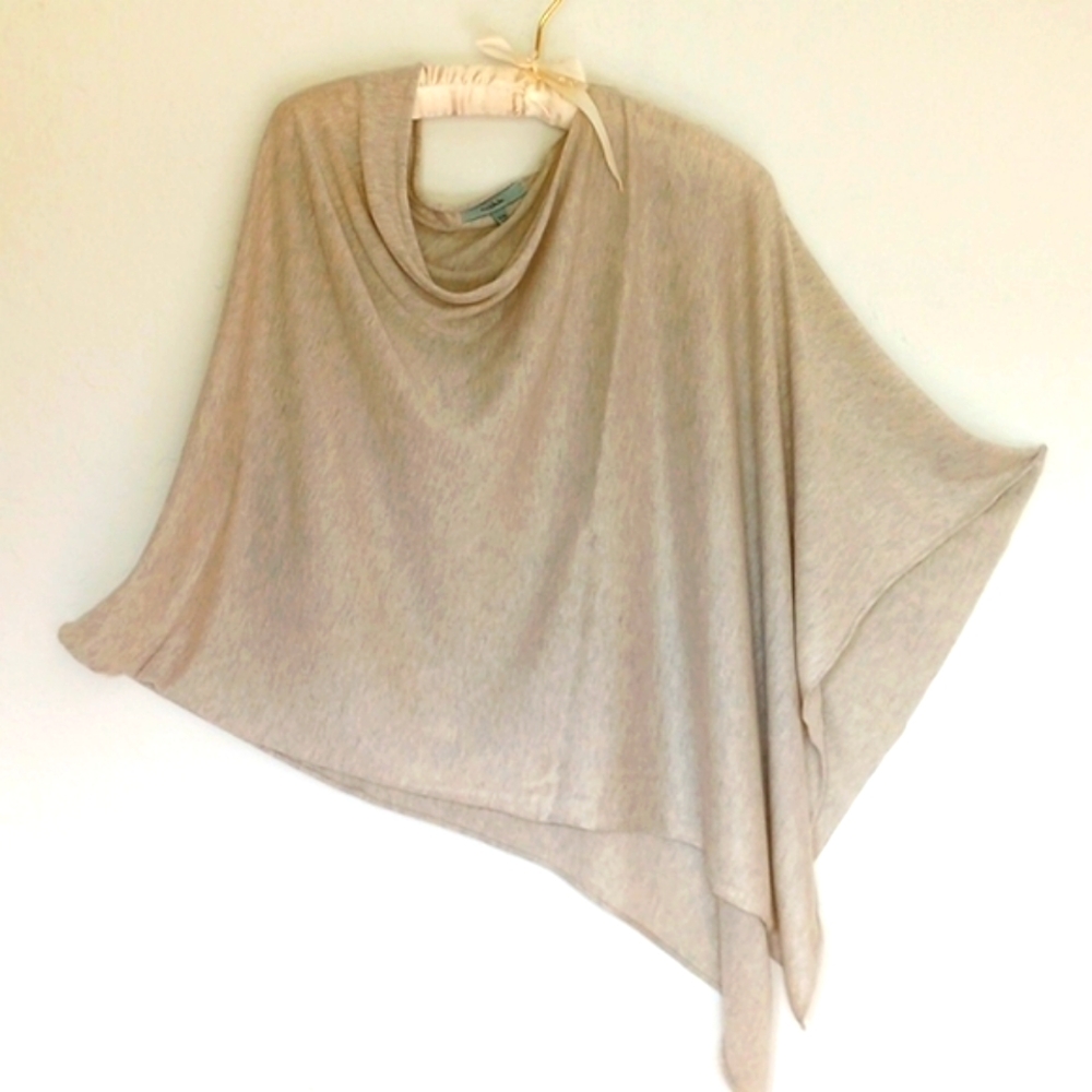 SILK Shawl Wrap Poncho TOP by Nature Lamaze Armless Pull On SIZE Small Medium